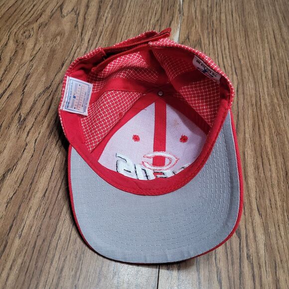 Cincinnati Reds Hat Cap Adult Red Check Vintage Logo Athletic Wool Blend - Picture 8 of 11